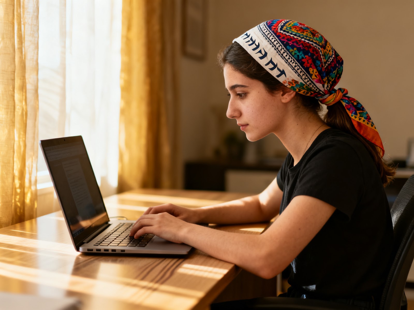 Remote worker in a home office setting