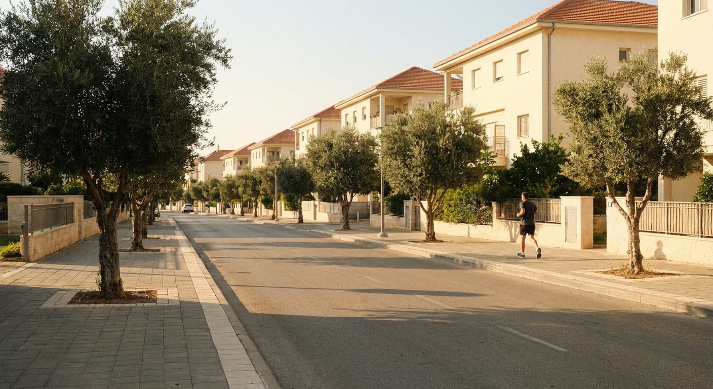 A peaceful residential street in Ramat Yishai