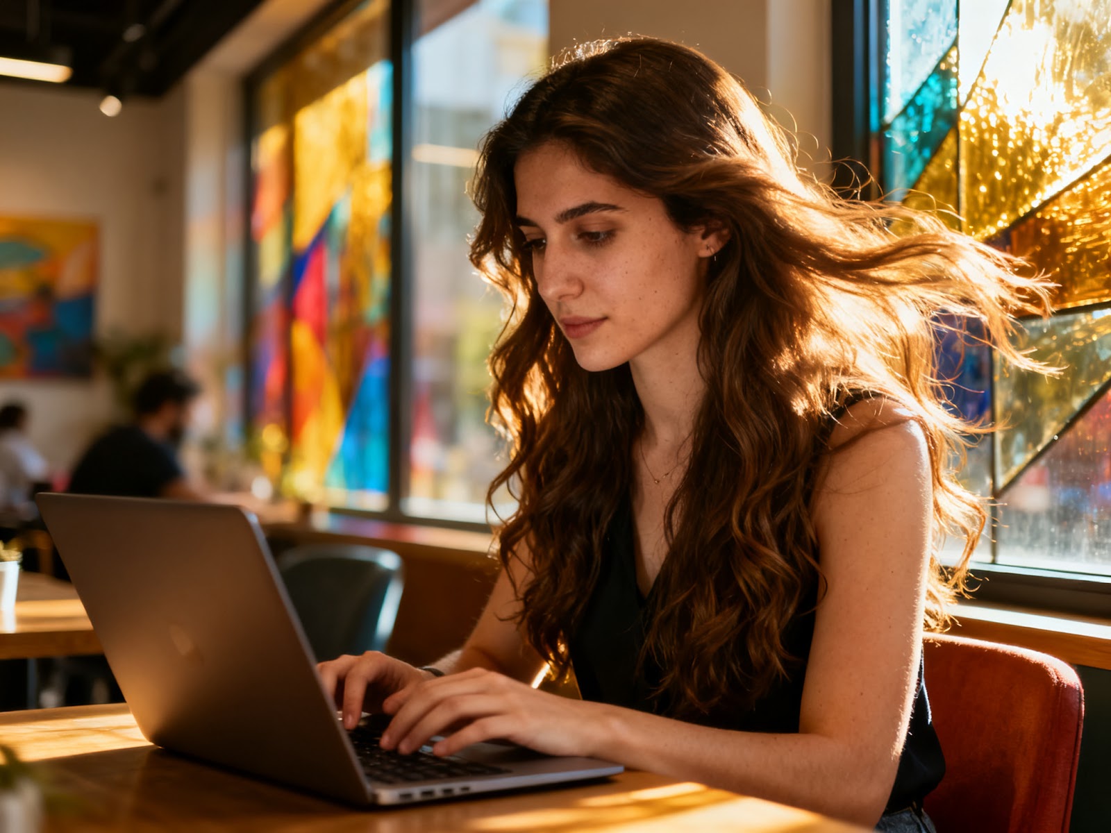 Remote worker in a serene setting