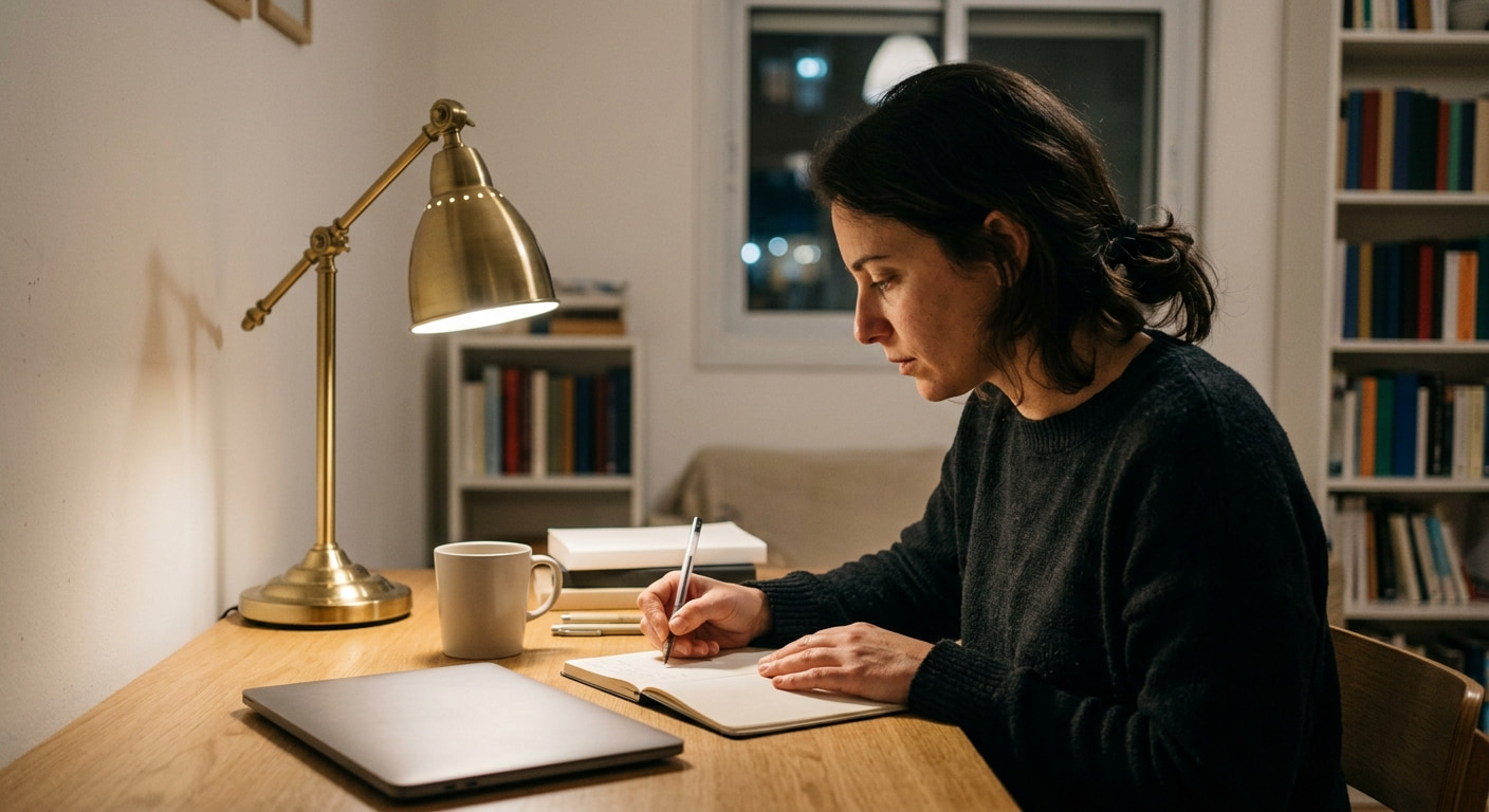Remote worker in a home office setting