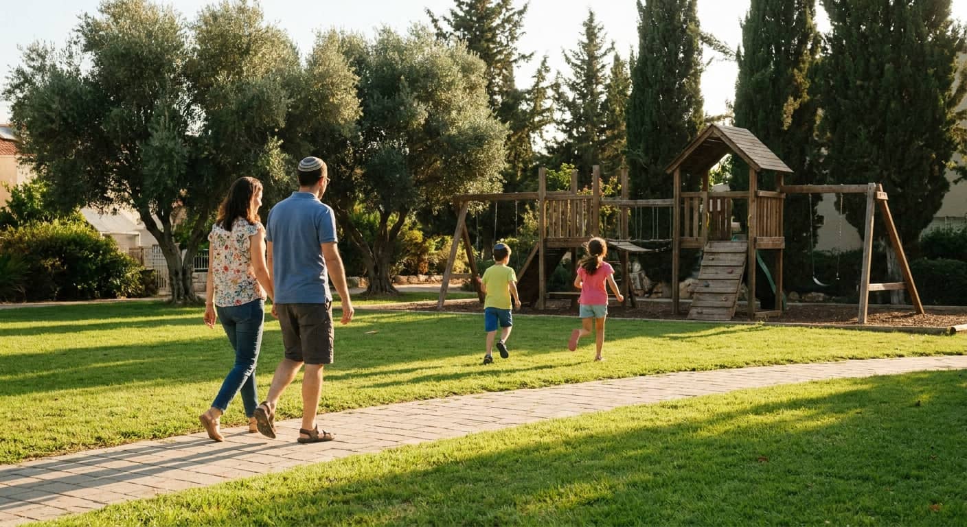 Family enjoying life in Amichai