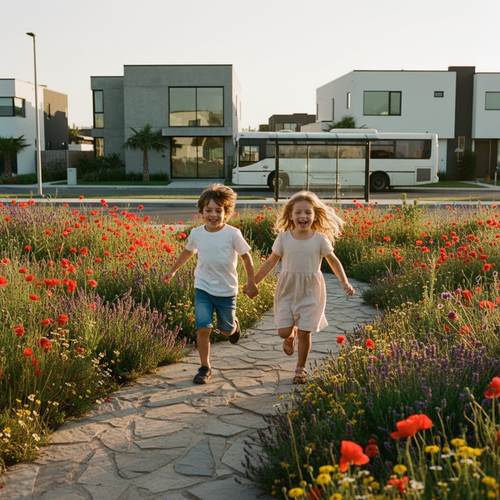 Family-friendly scene in Ramla