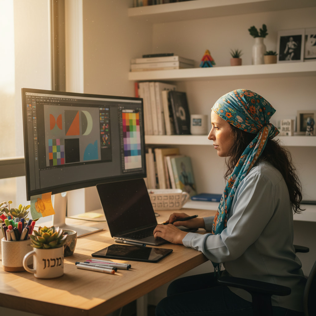 Remote worker with a laptop in a quiet setting