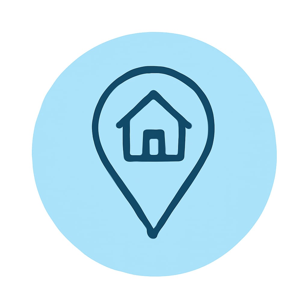 Location icon representing practicality