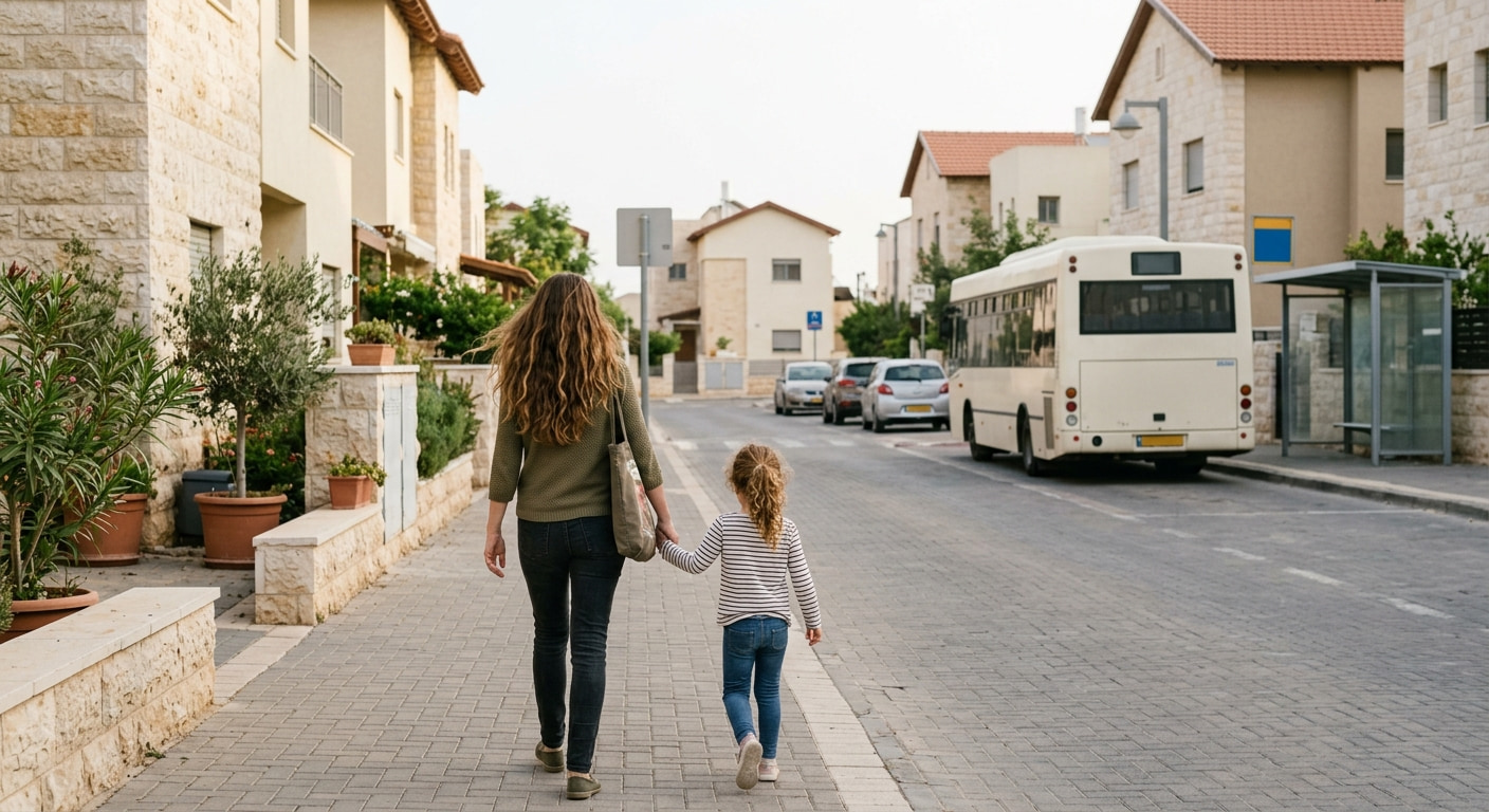 Quiet residential street in Efrat