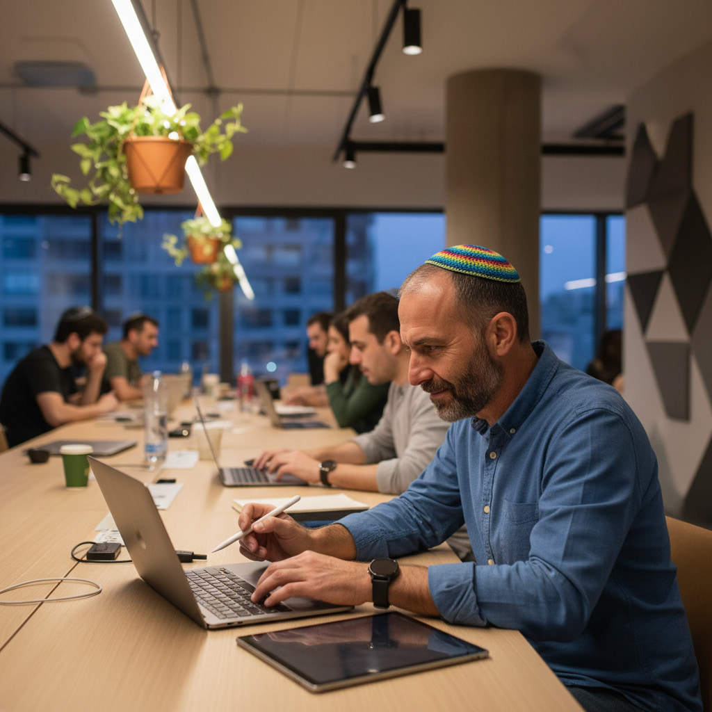 Remote working setup in Mazkeret Batya