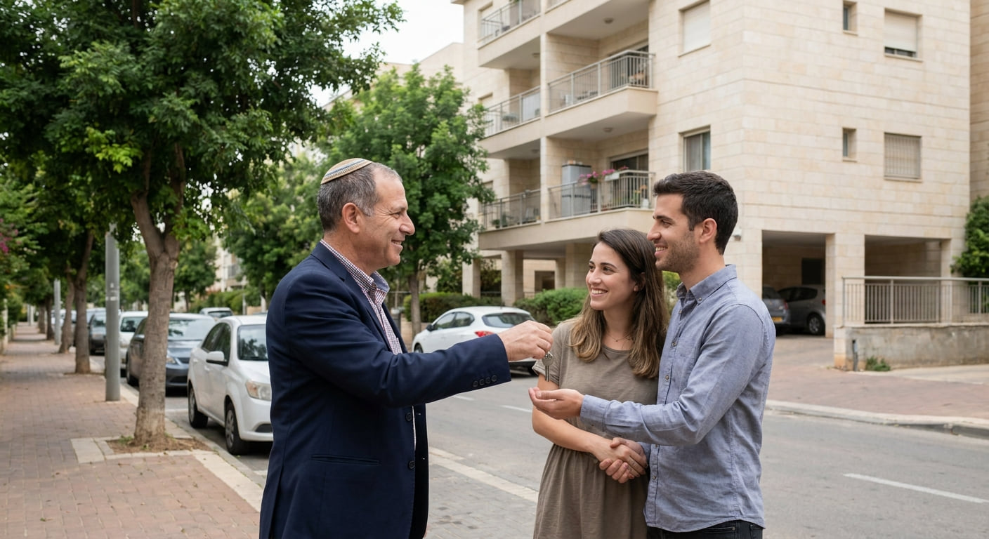 Long-term buyers exploring homes in Kiryat Ono