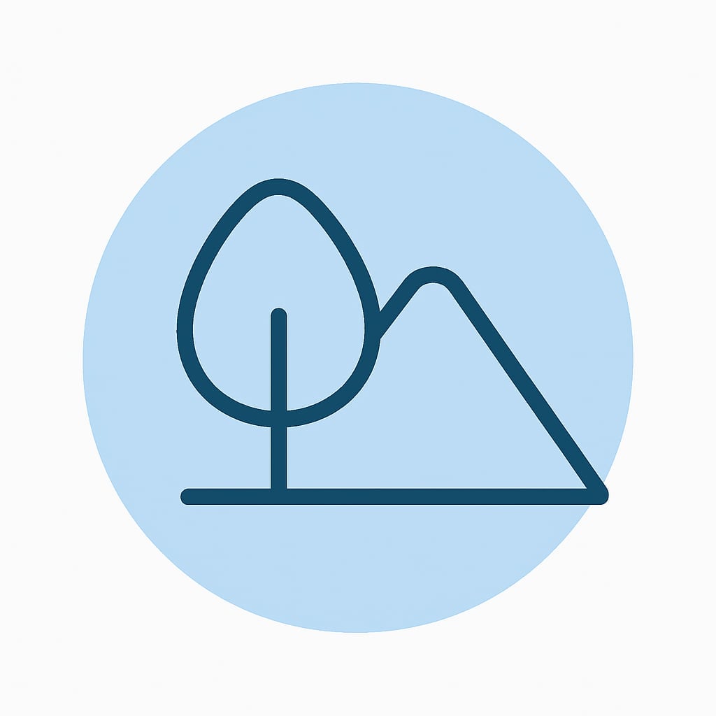 Nature icon representing greenery and space