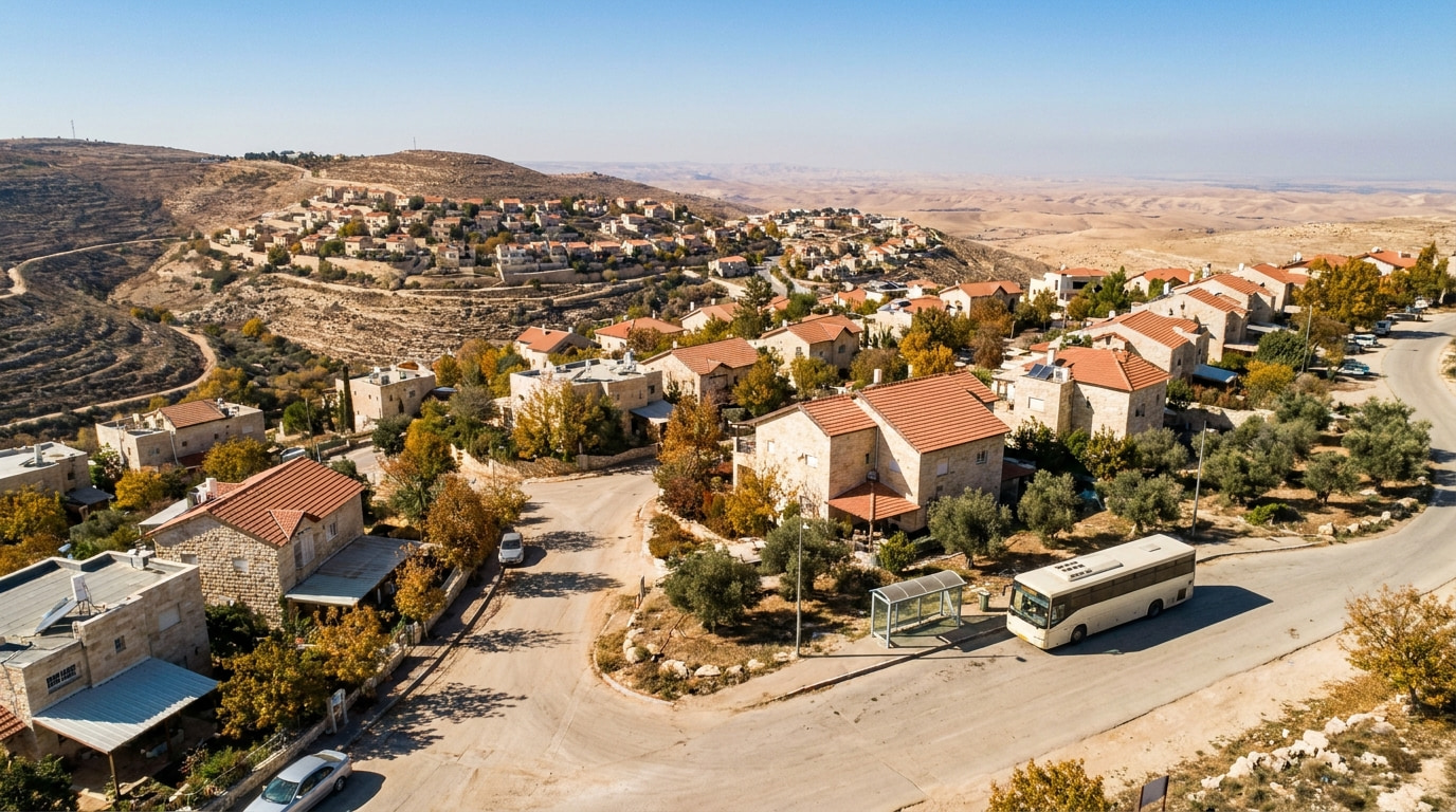 Scenic view of Kfar Eldad in Judea & Samaria