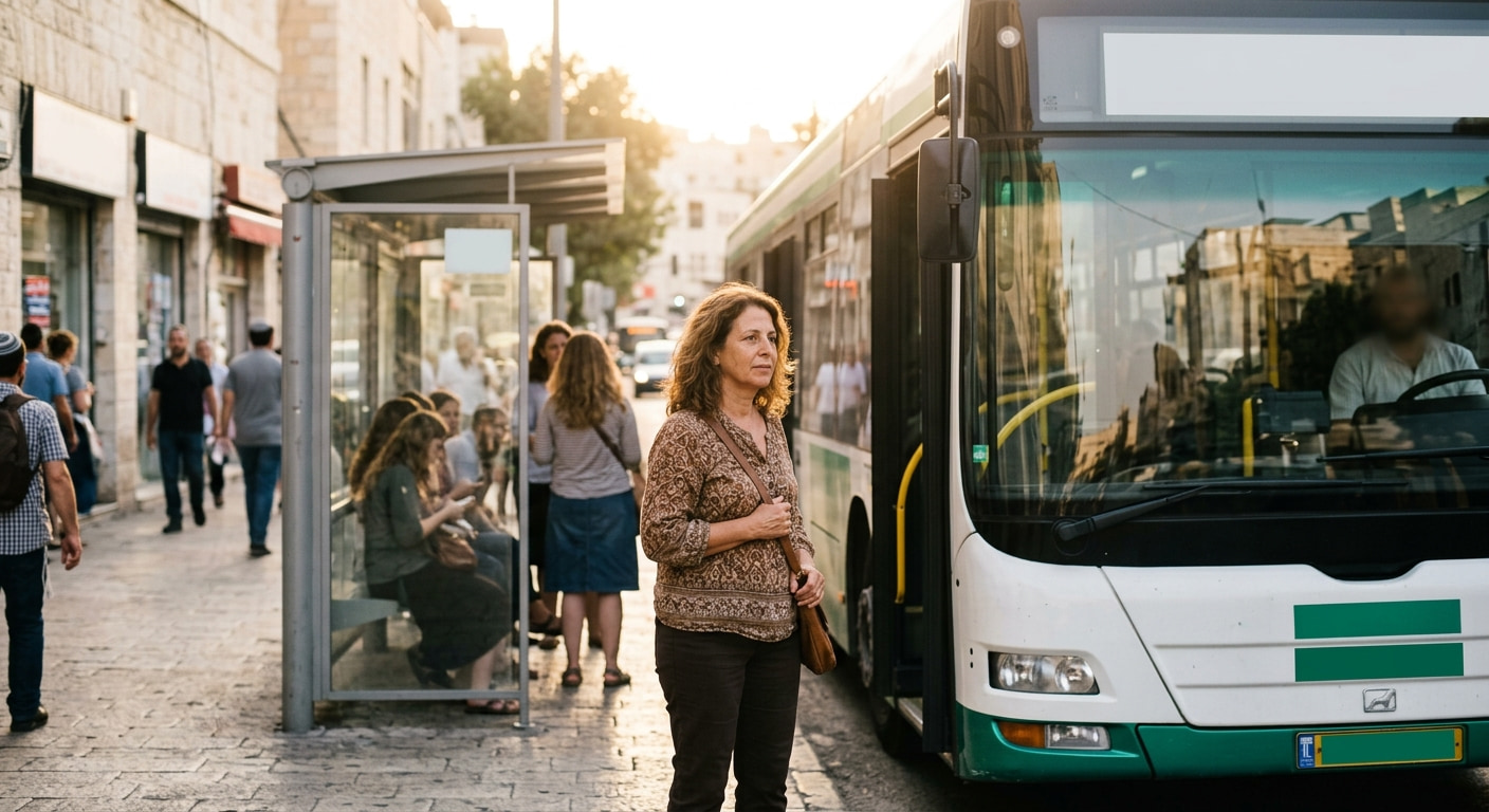 Bus stop representing transportation options