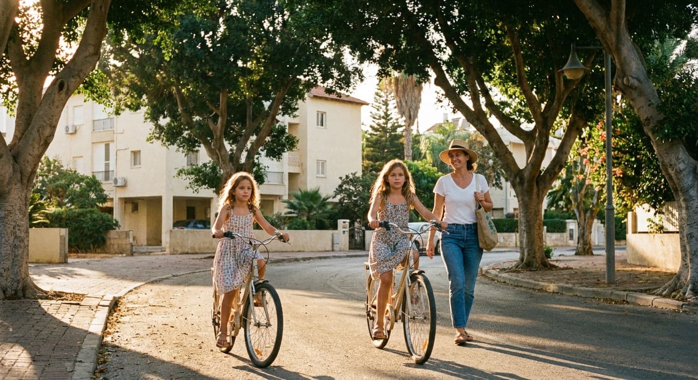Family enjoying a park in Caesarea