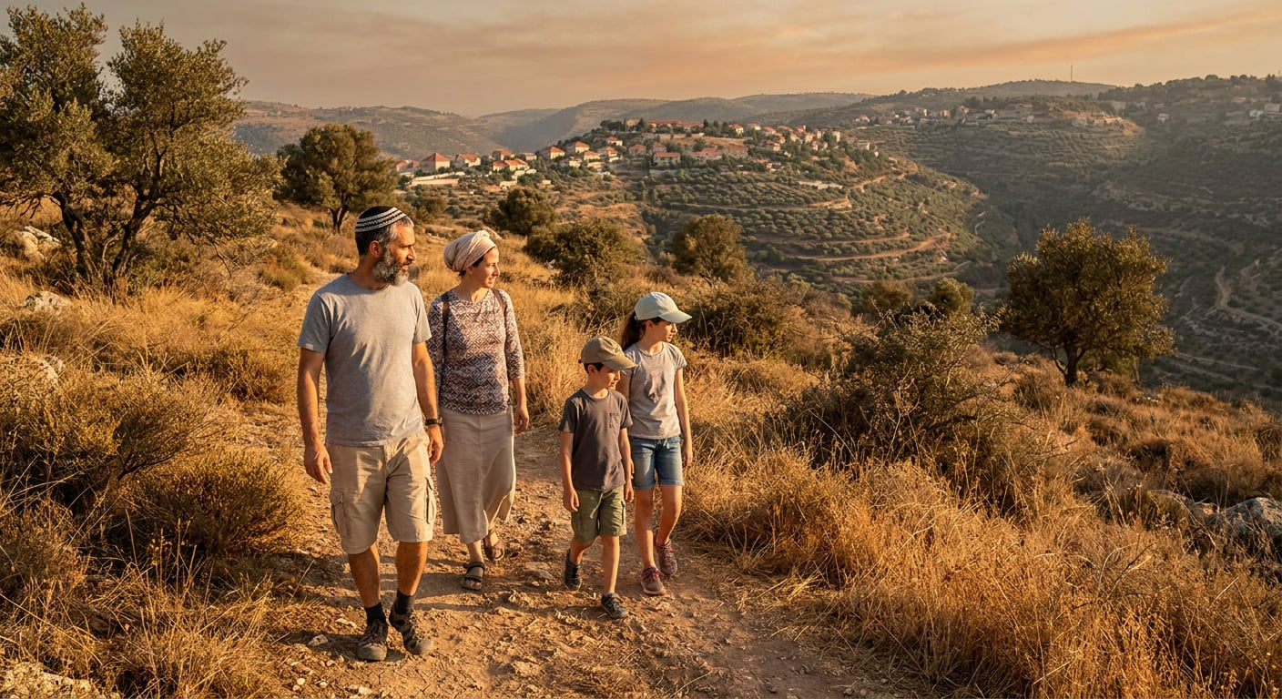 Quiet residential street in Maale Shomron