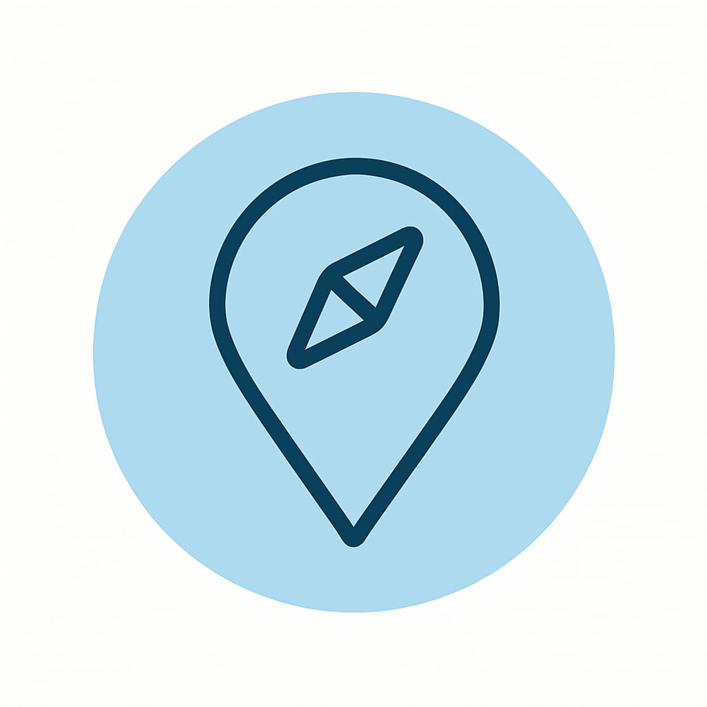 Location icon showing practicality