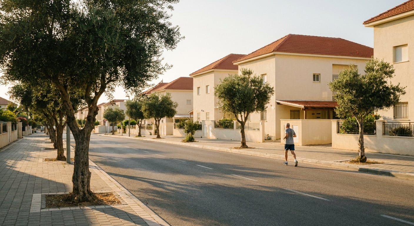 Quiet residential street in Ashkelon
