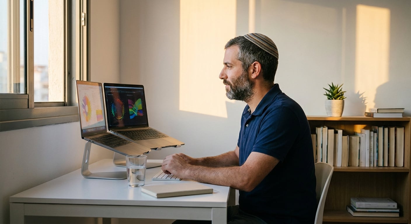 Remote worker in a home office