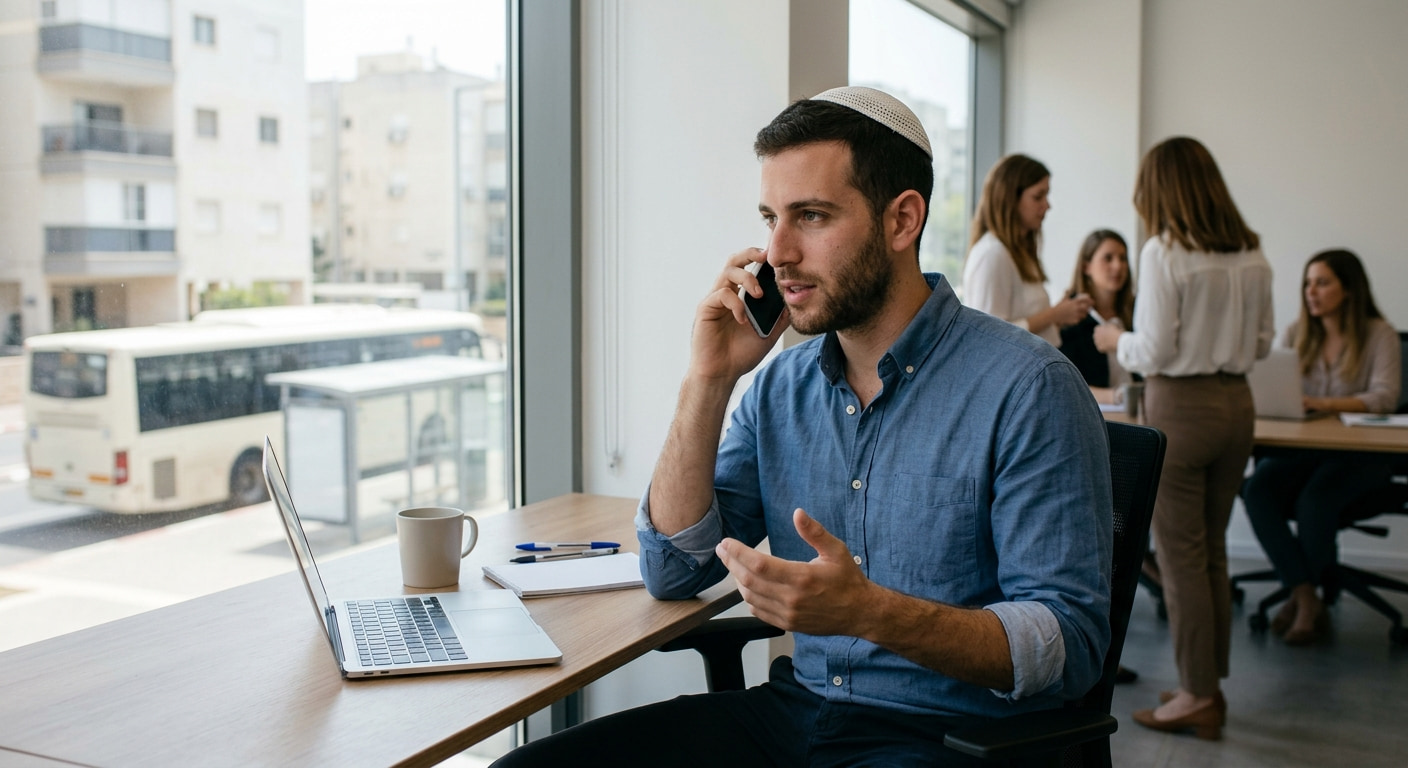 Remote worker in a serene setting