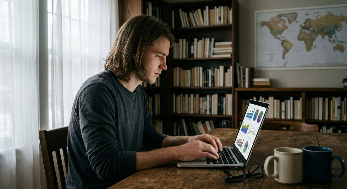 Remote worker in a home office