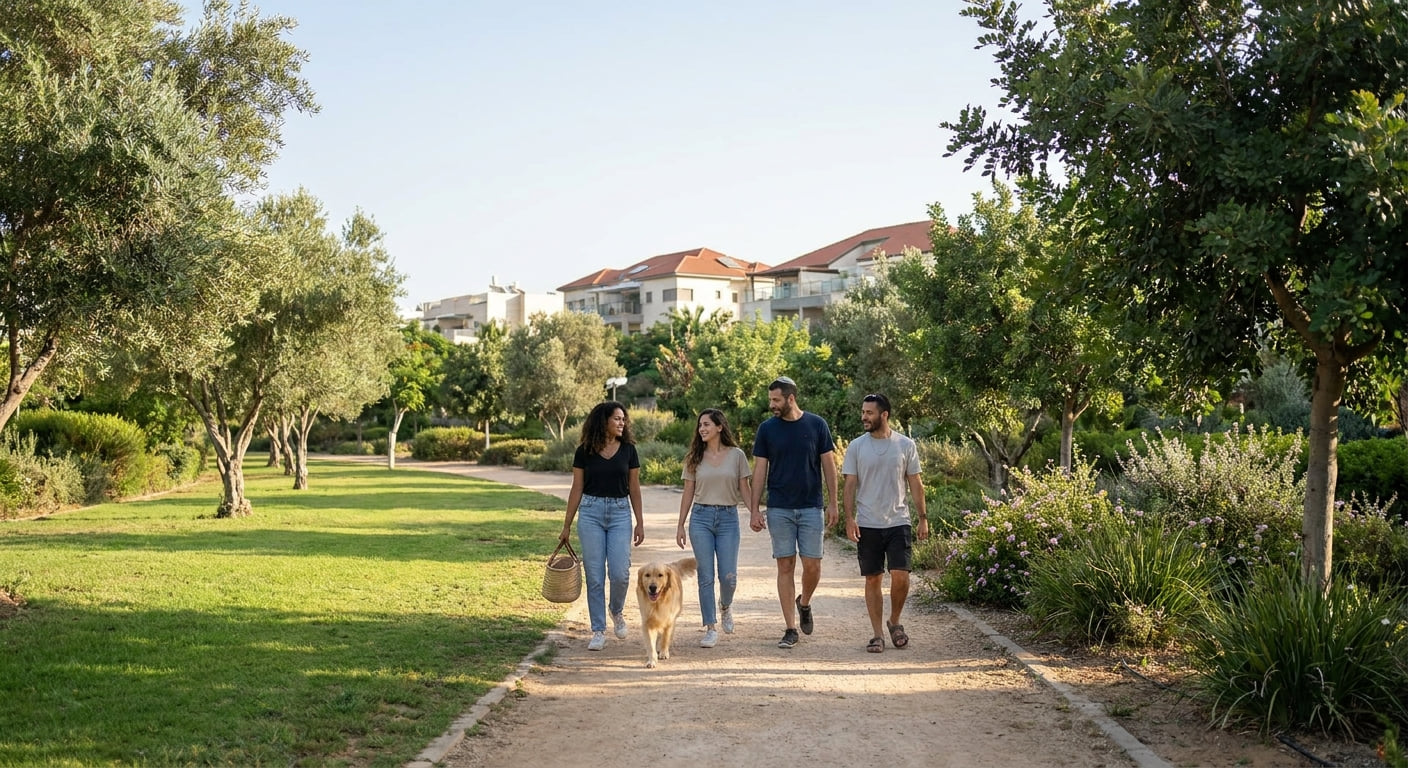 People enjoying outdoor activities in Yavne