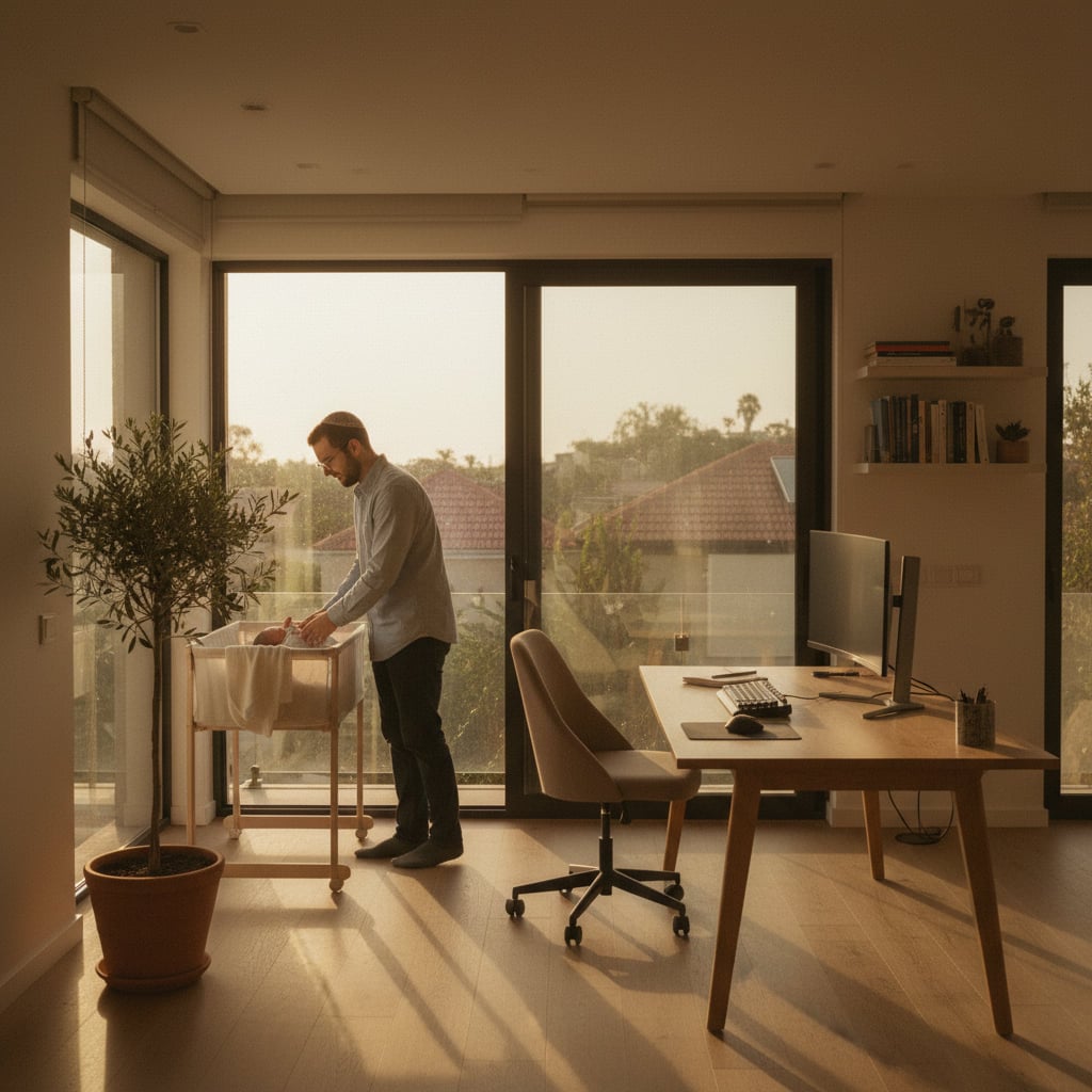 Remote worker setup in Tel Aviv