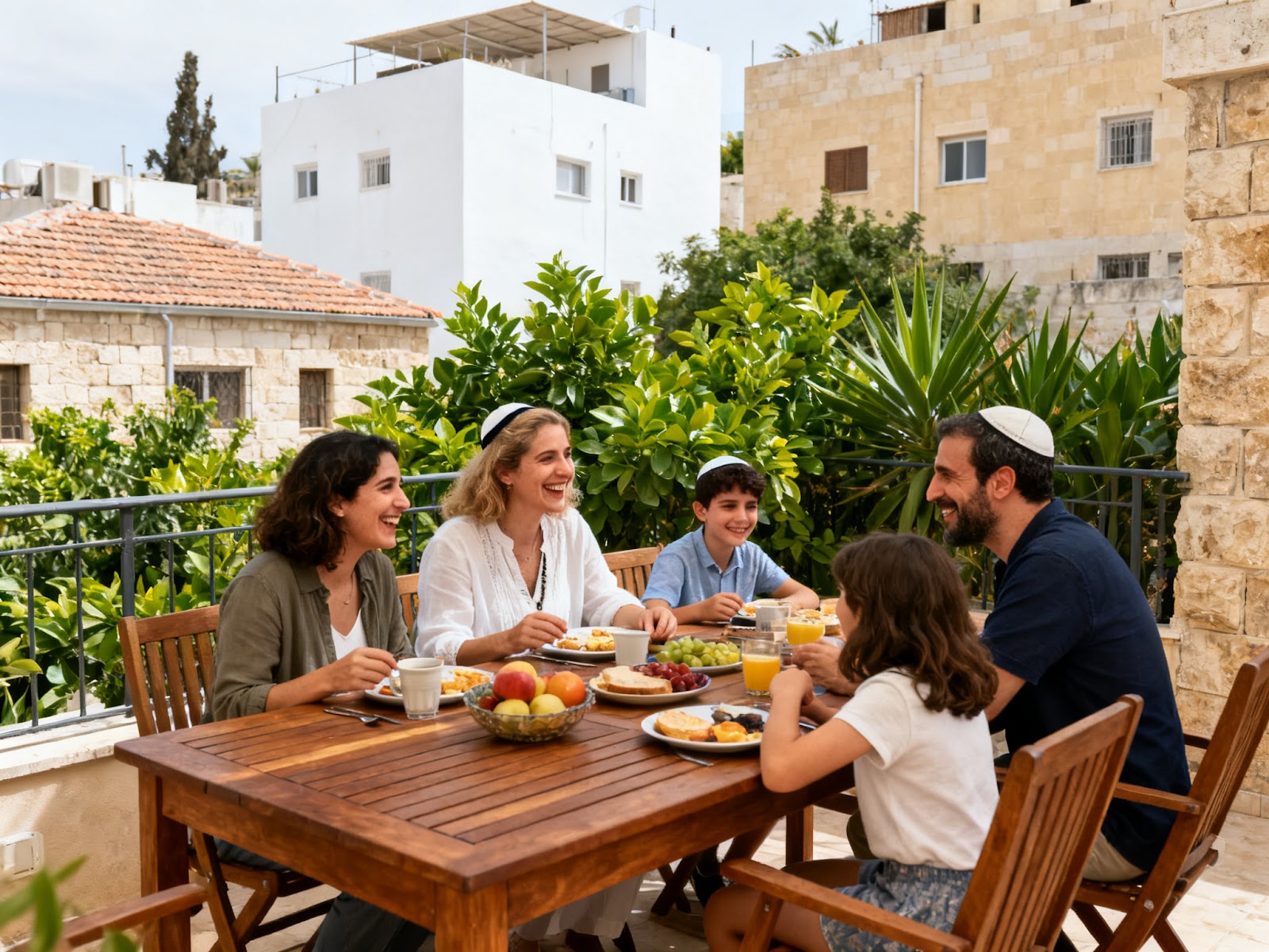 Family enjoying community life in Beit Aryeh