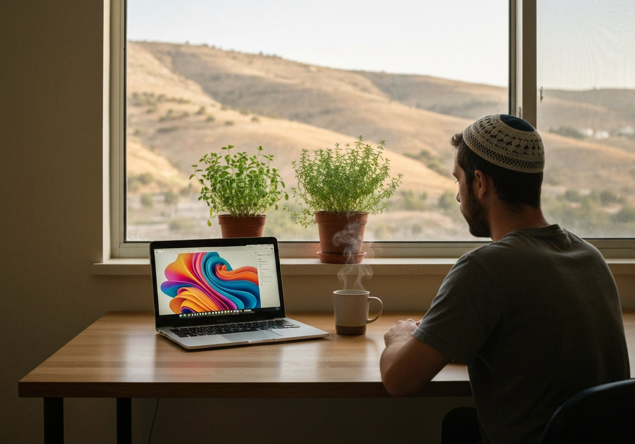 Remote worker in a peaceful setting