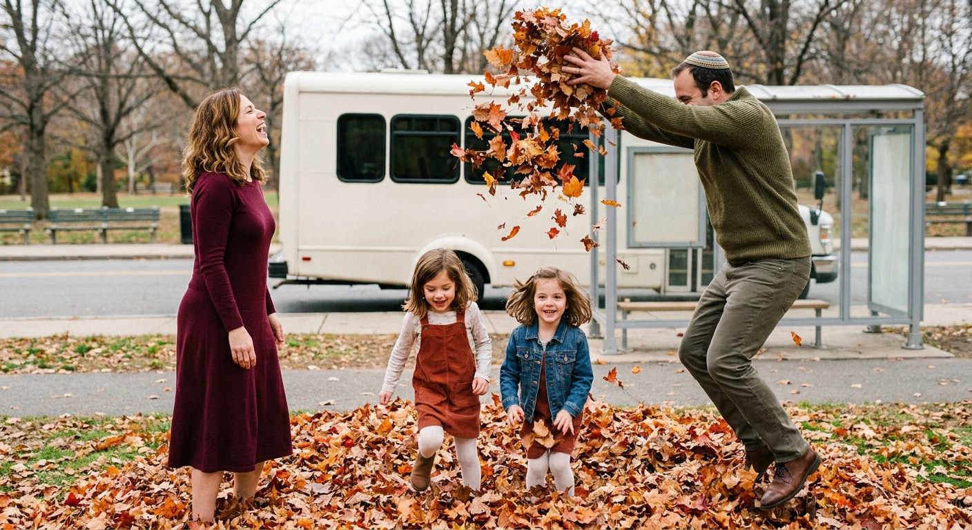 Family enjoying suburban life