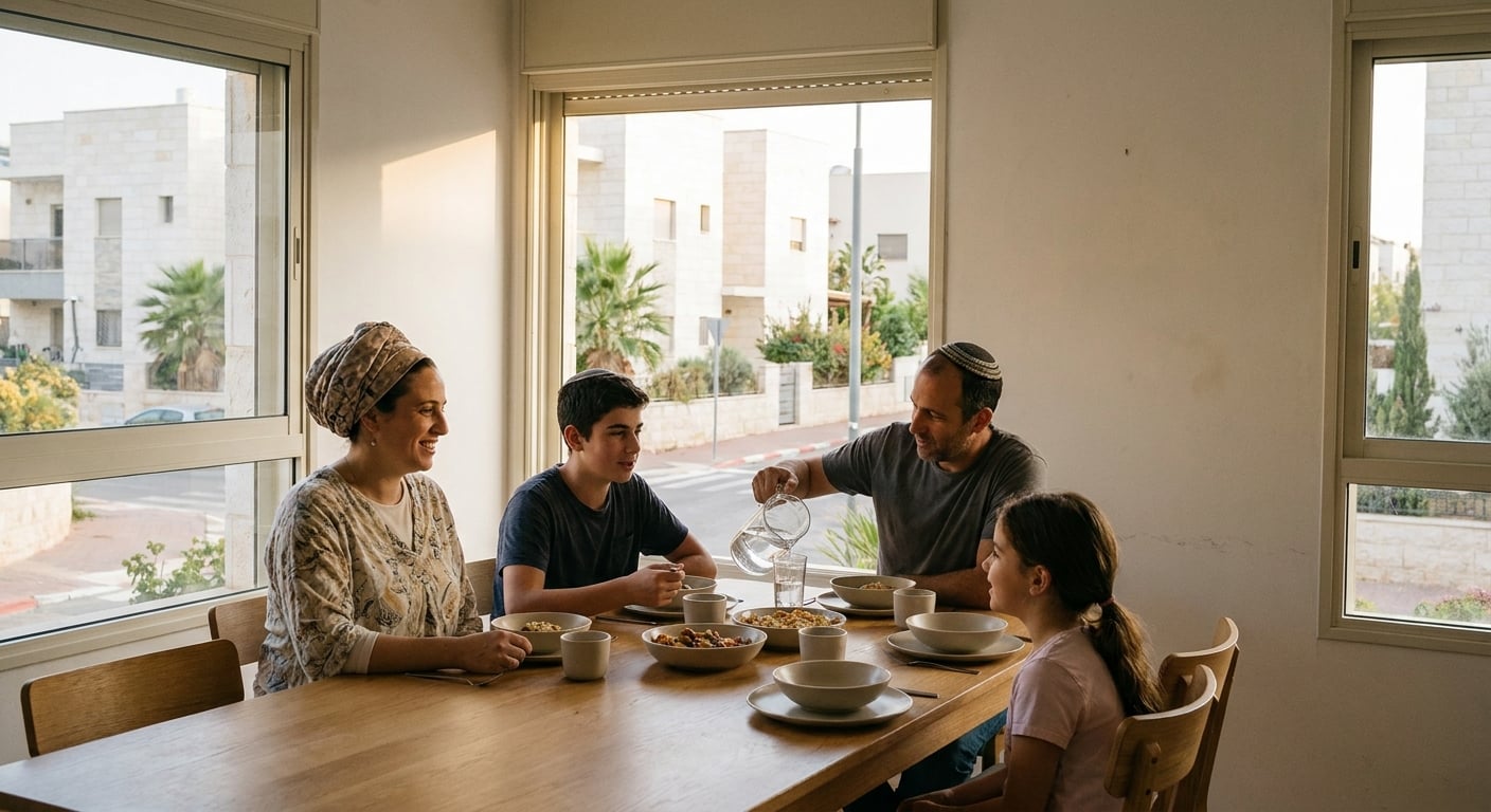 A family-friendly scene in Beit Hagai