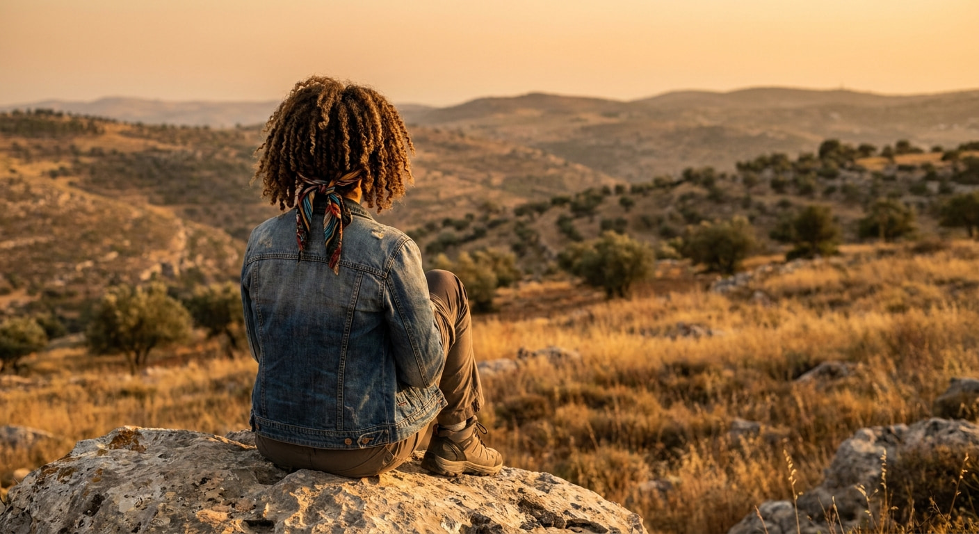 A person hiking in nature