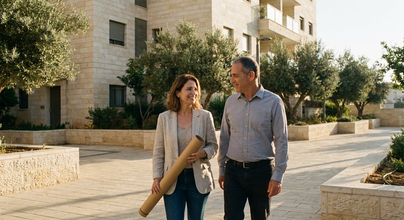 Long-term buyers exploring properties