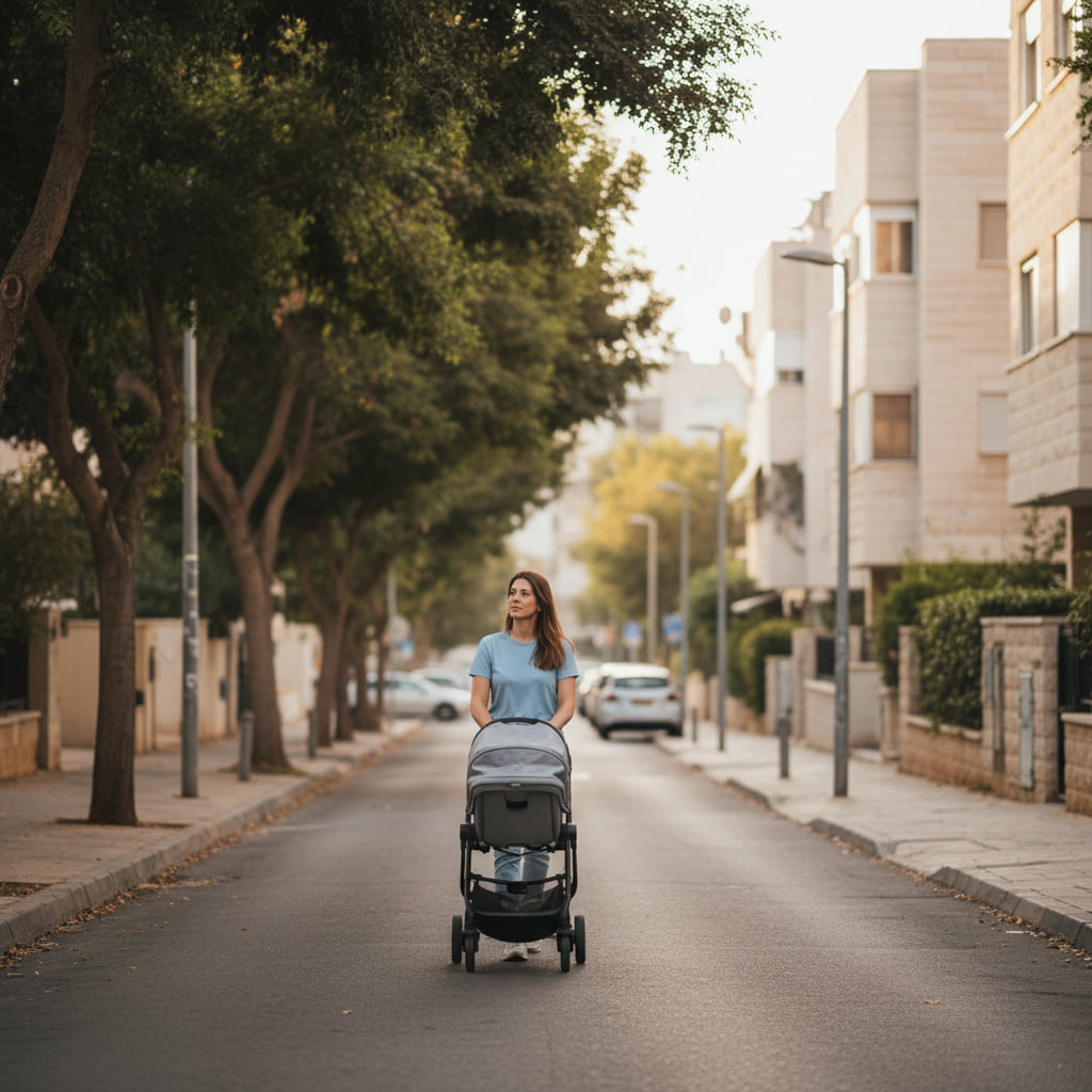A quiet residential street in Rishon LeZion
