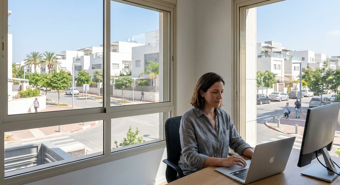 A remote worker in a home office setting