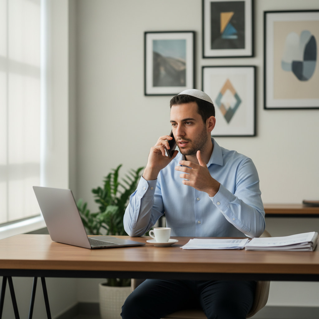 Remote worker in a home office