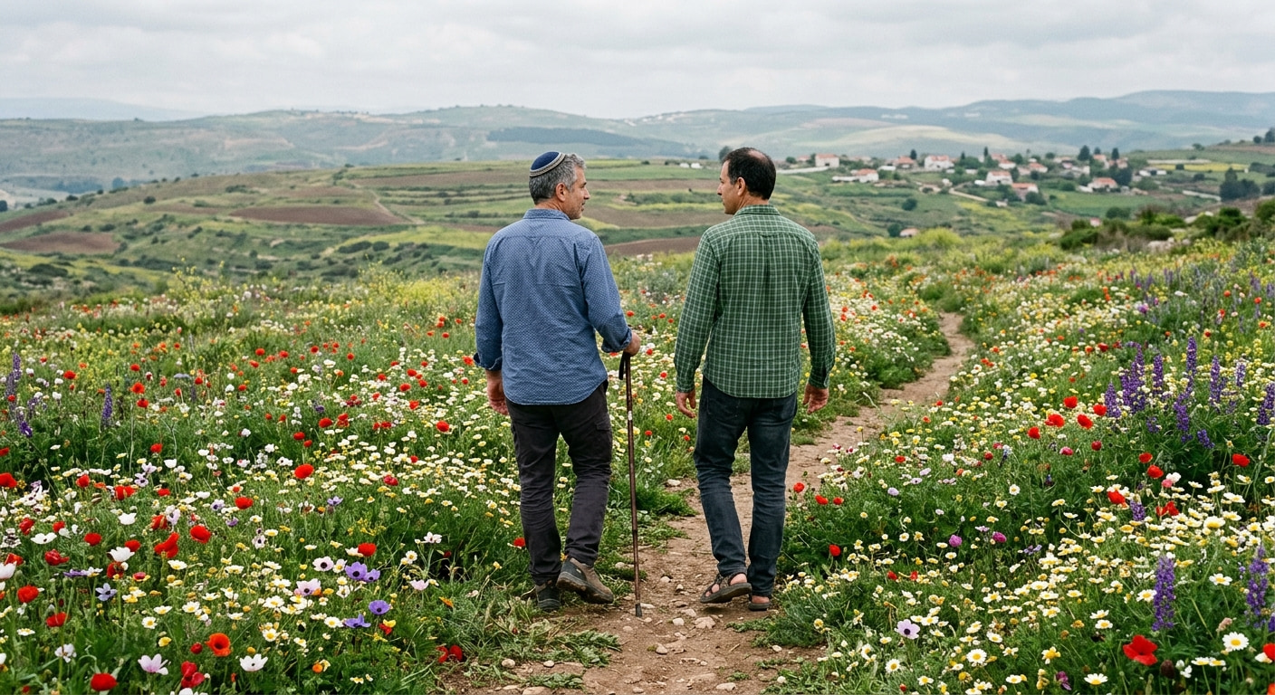 People hiking in the natural surroundings of Tzur Yigal