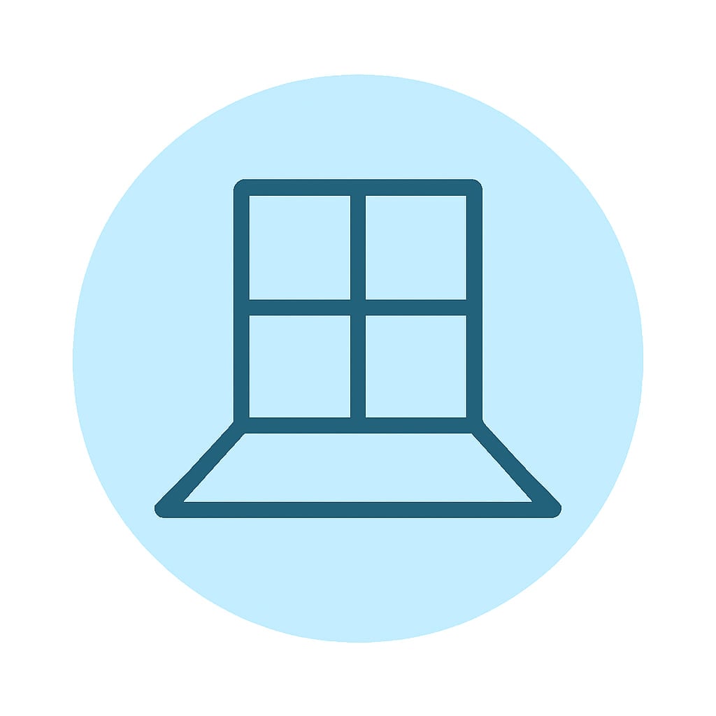 Icon representing space and privacy