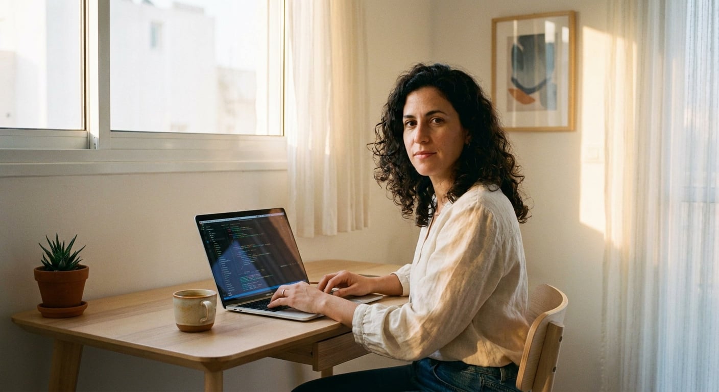 Remote worker setup in Ein Hod