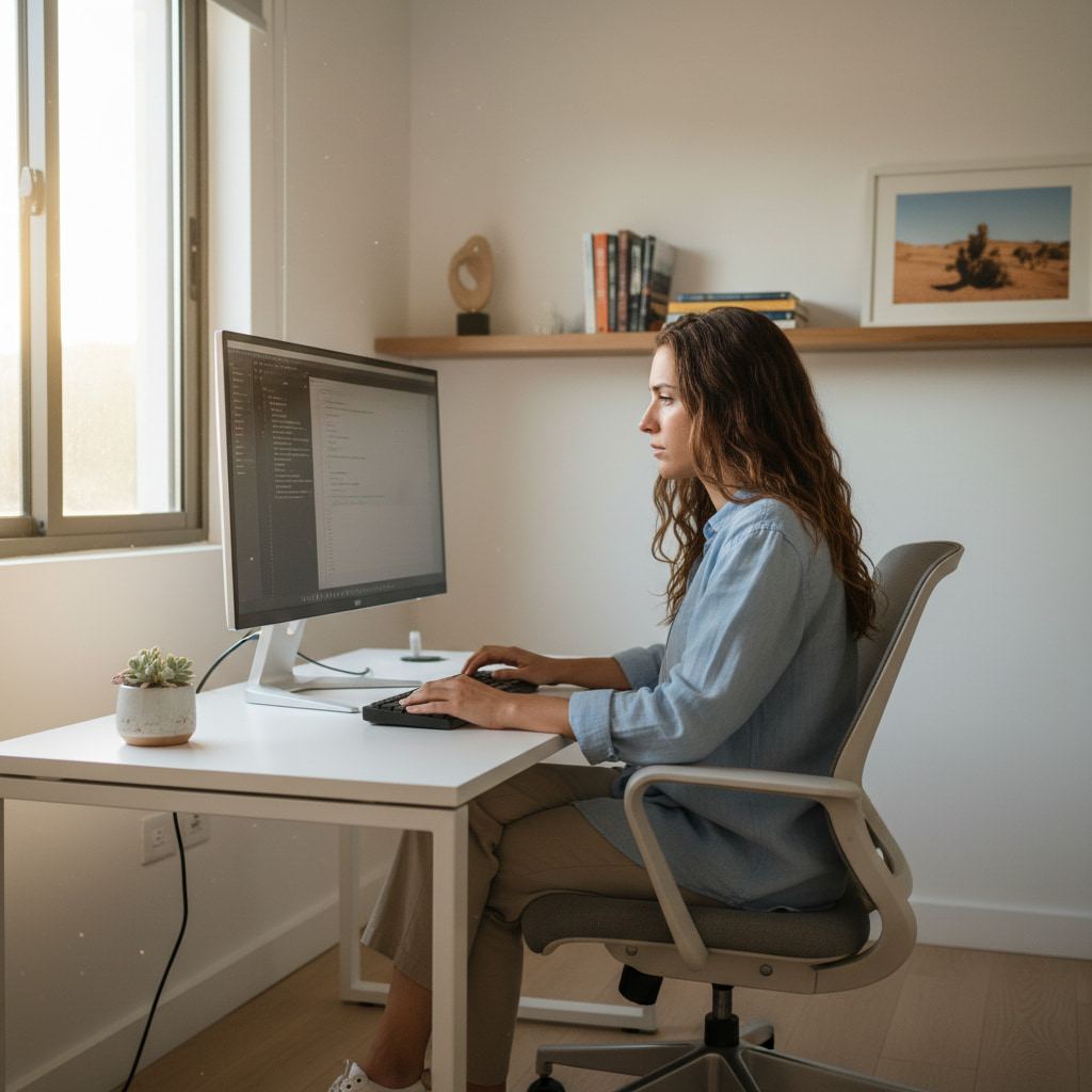 Remote worker in a home office in Talmon