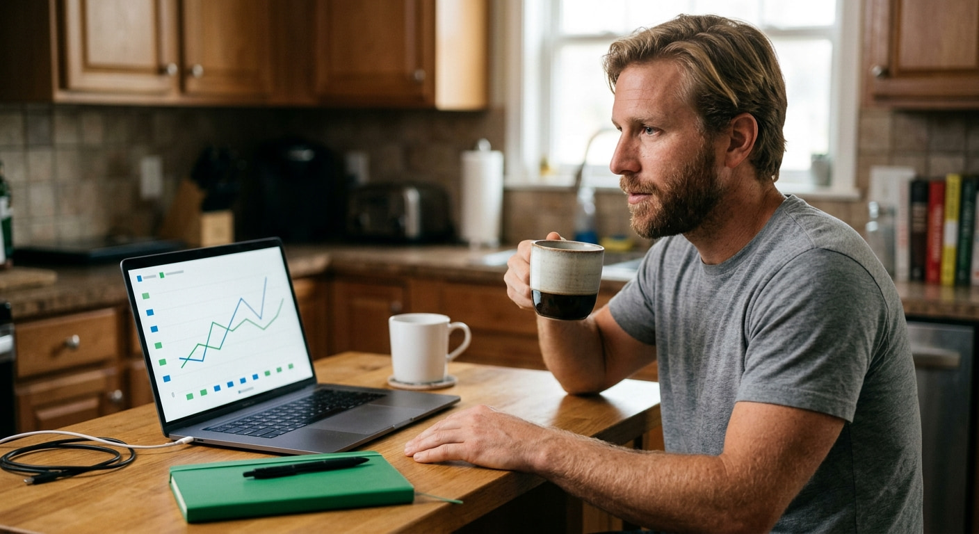 A remote worker in a home office