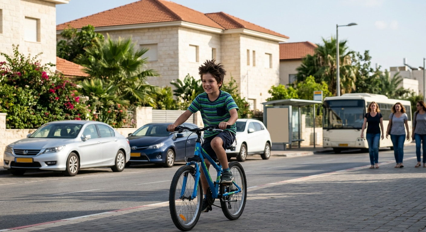 Quiet residential street in Yafit