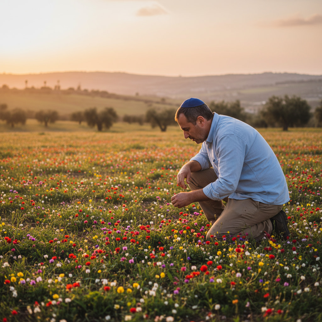 Person hiking in nature near Kfar Maimon