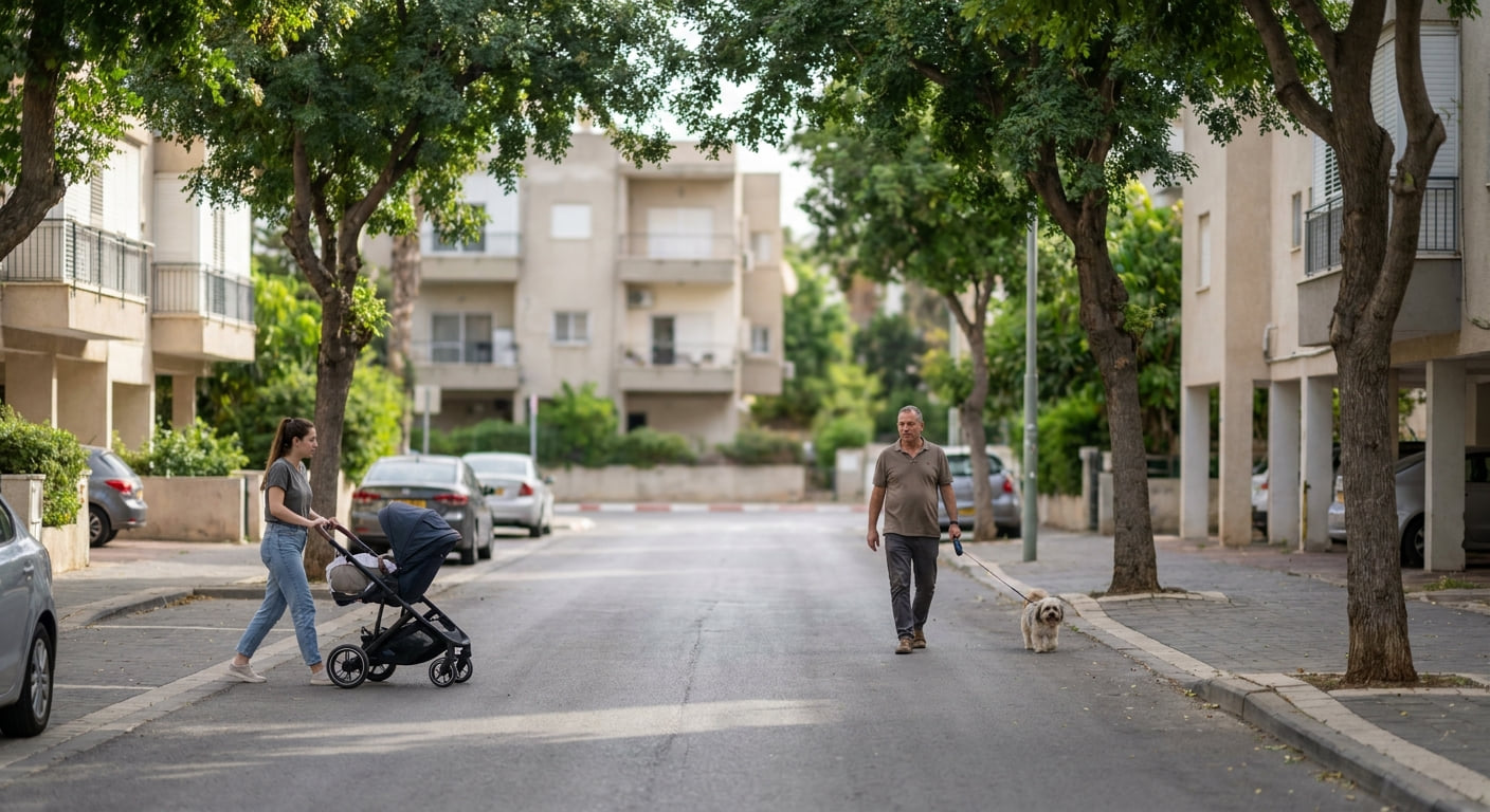Quiet residential street in Holon