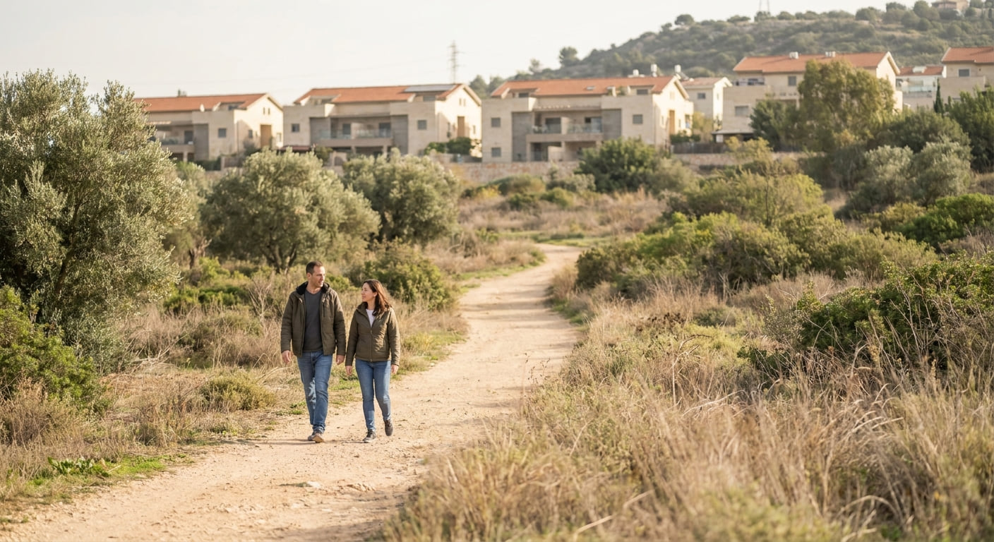 Nature enthusiast hiking in Kiryat Ono