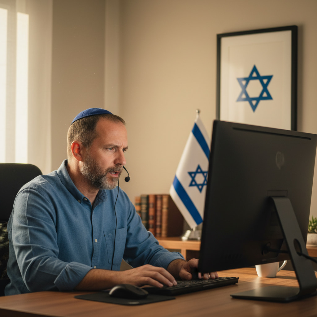 Remote worker in a serene setting