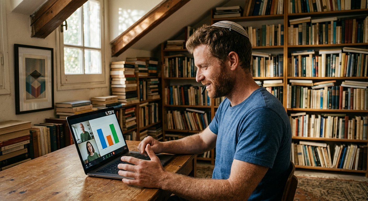 Remote worker in a peaceful setting