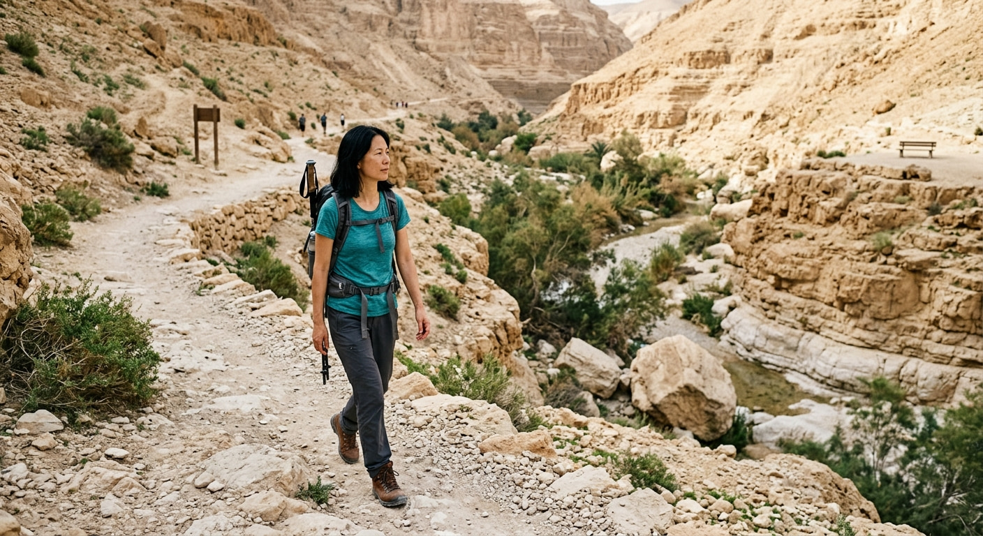 A person enjoying nature in Tzur Yigal