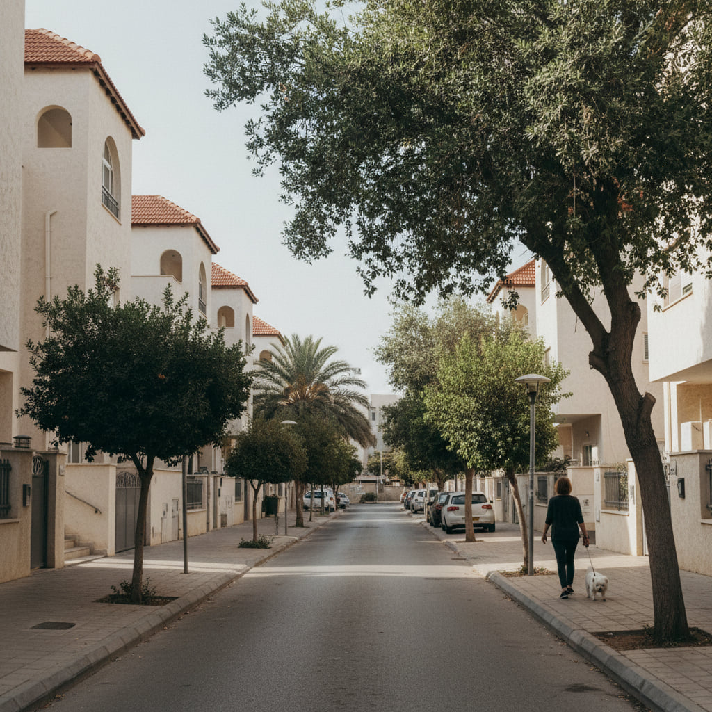 A quiet residential street in Beersheva