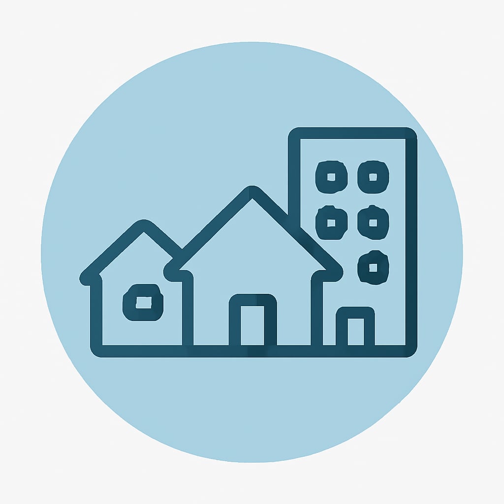 Property types icon representing variety