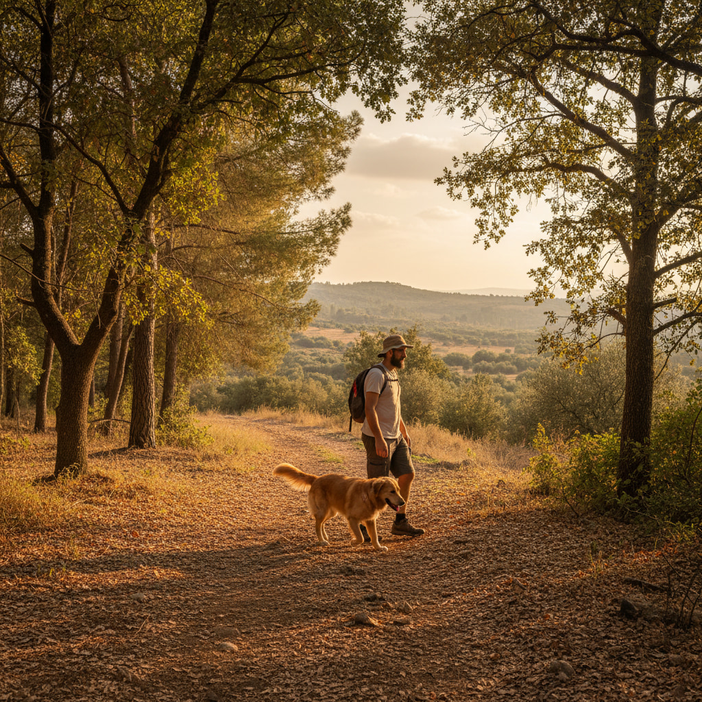 Nature enthusiast hiking near Hermesh