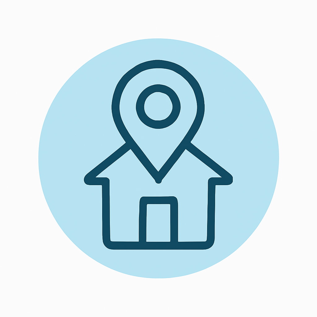 Location icon representing practicality