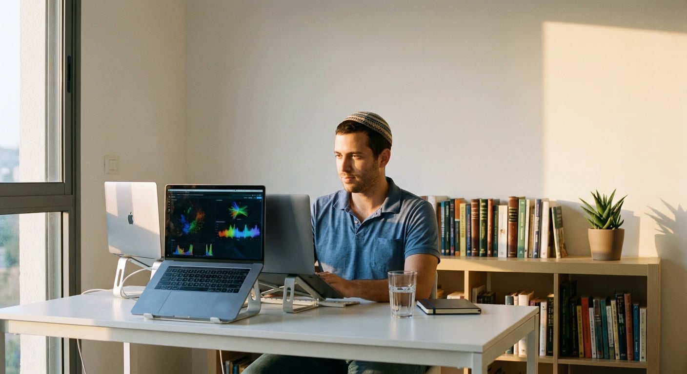 Remote worker in a home office