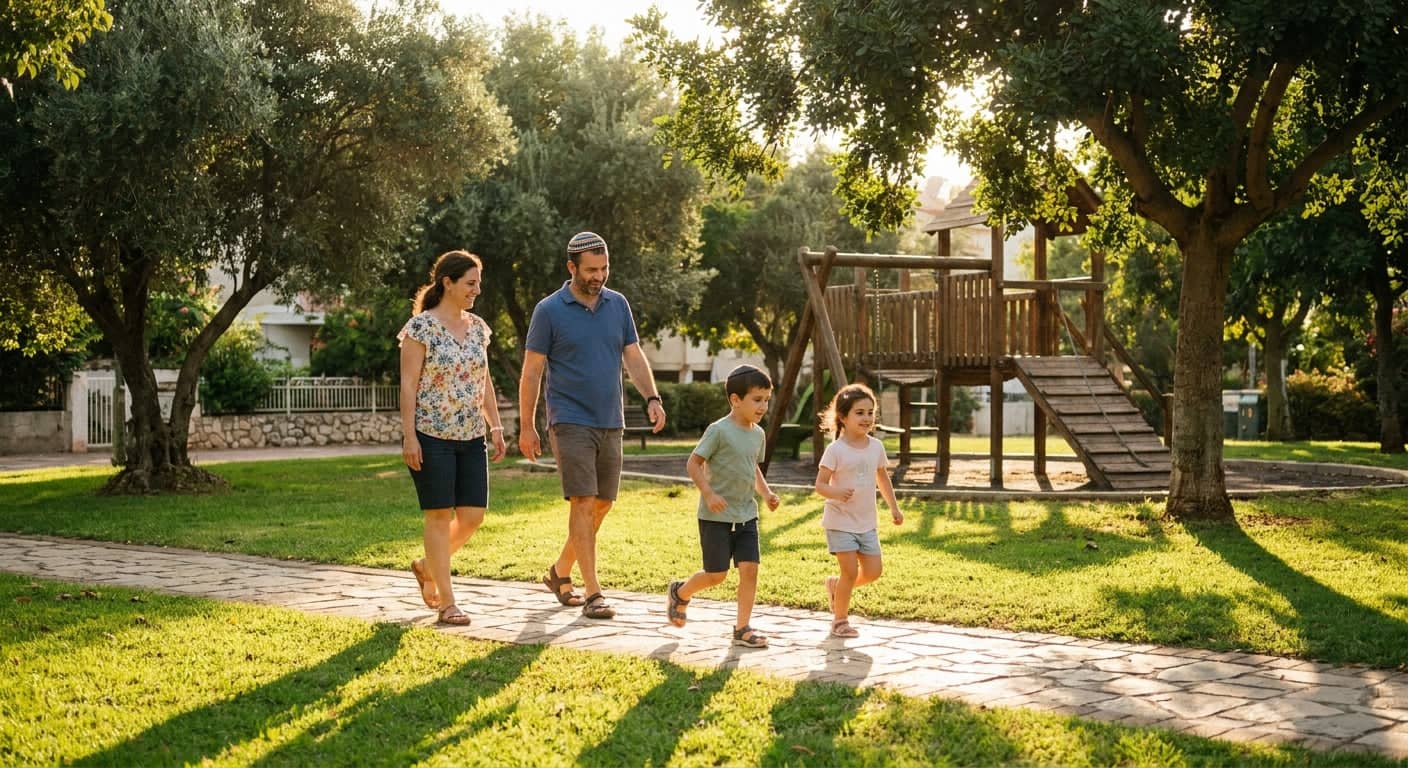 Family-friendly scene in Bat Yam